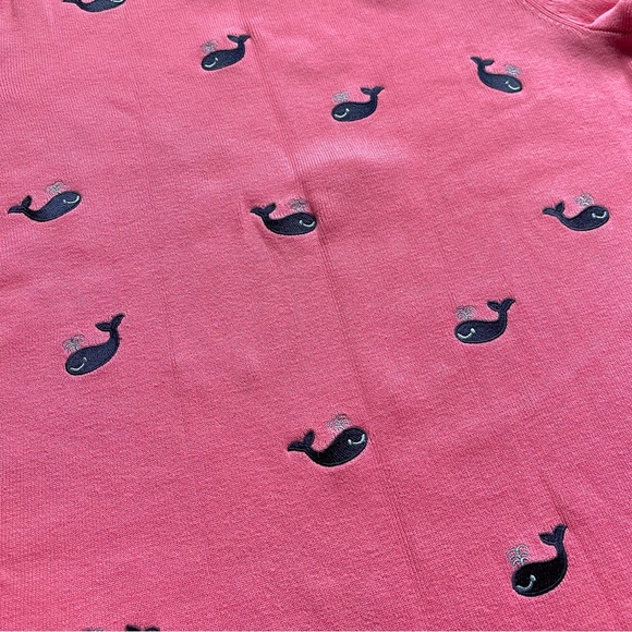 Vintage 90s Carole Little Pink All Embroidered Happy Whales Short Sleeve T-Shirt - Picture 6 of 11